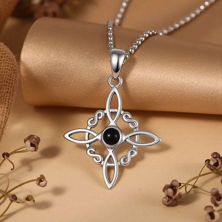 "Witch Protection" Pendant in Obsidian & Silver