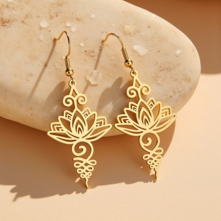 "Lotus Unalome" Earrings