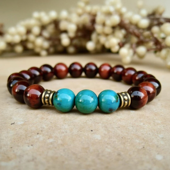 "Inner Balance" Bracelet in Bull's Eye & Chrysocolla