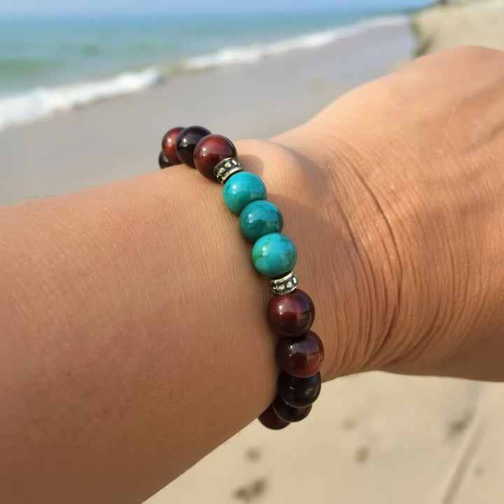 "Inner Balance" Bracelet in Bull's Eye & Chrysocolla