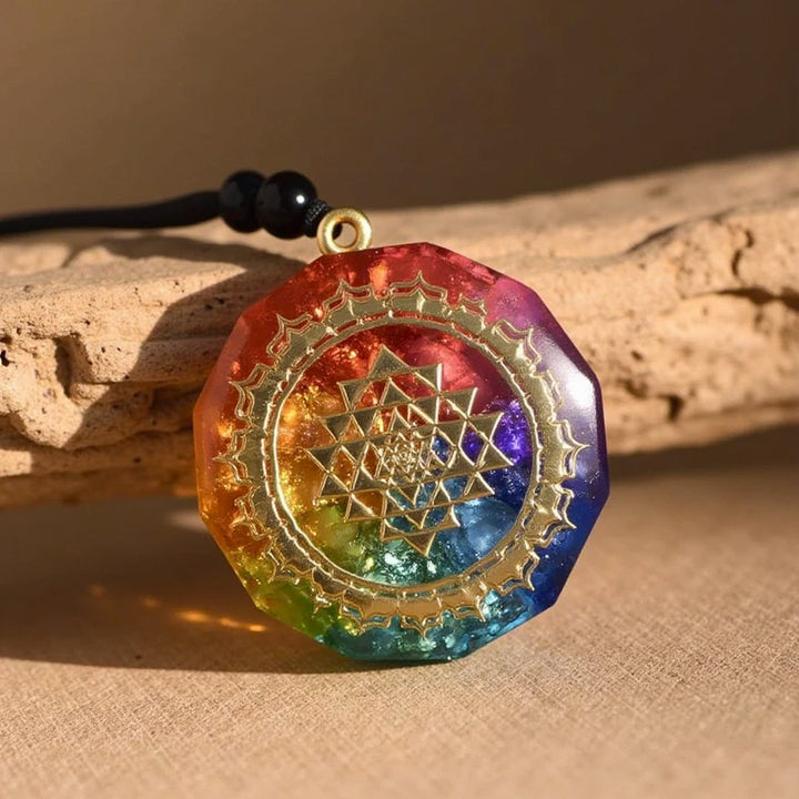 Orgonite Pendant "Sri Yantra - 7 Chakras"
