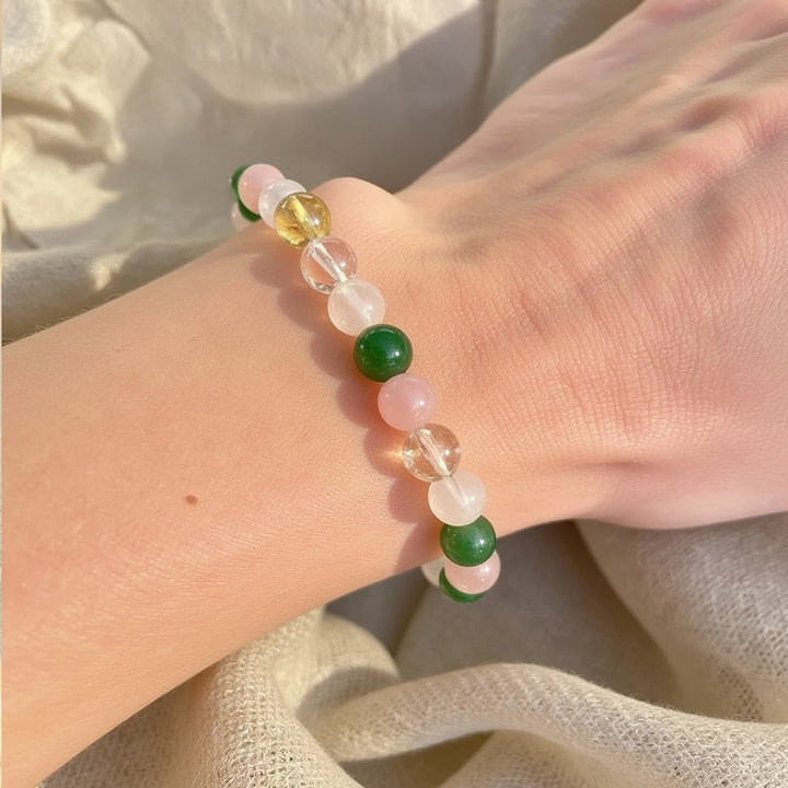 "Chance & Opportunity" Bracelet in Aventurine, Citrine, Rose Quartz & Clear Crystal