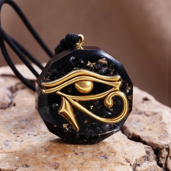 Orgonite Pendant Eye of Horus in Natural Stones