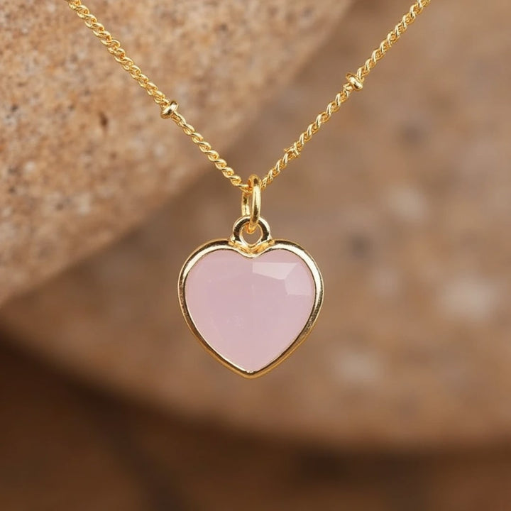 Natural Stone Heart Pendant