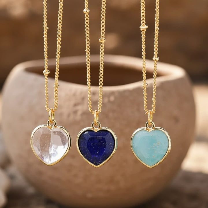 Natural Stone Heart Pendant