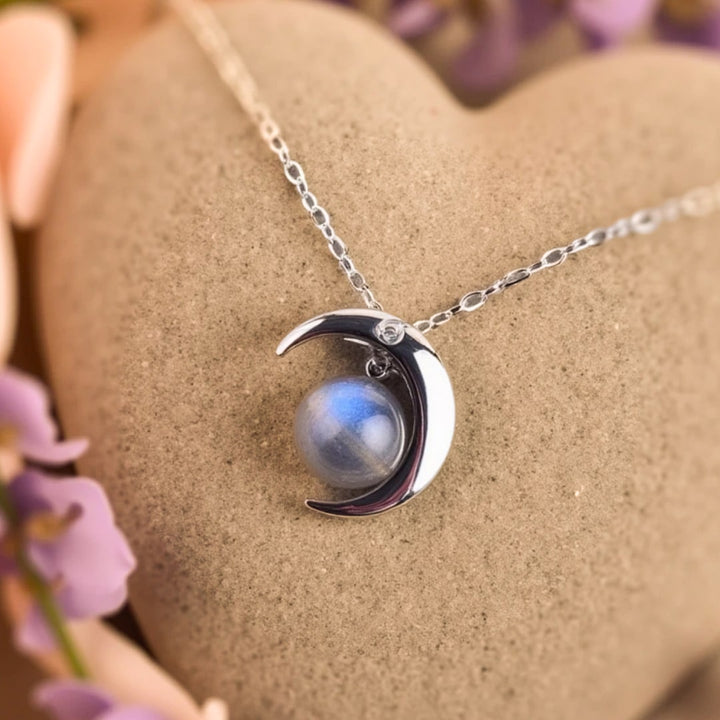"Enchanted Moon" Pendant in Labradorite & Silver