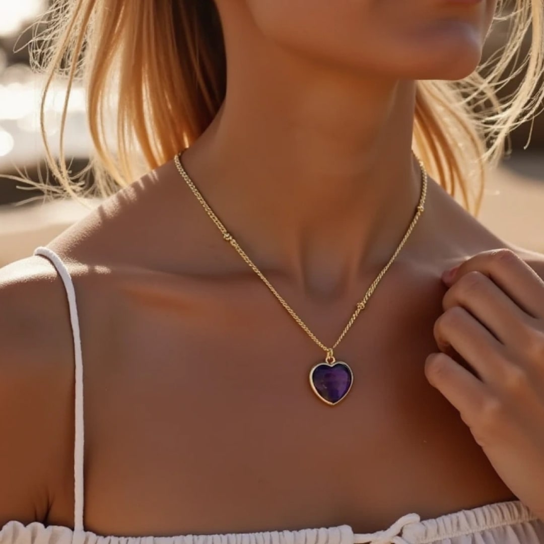 Natural Stone Heart Pendant