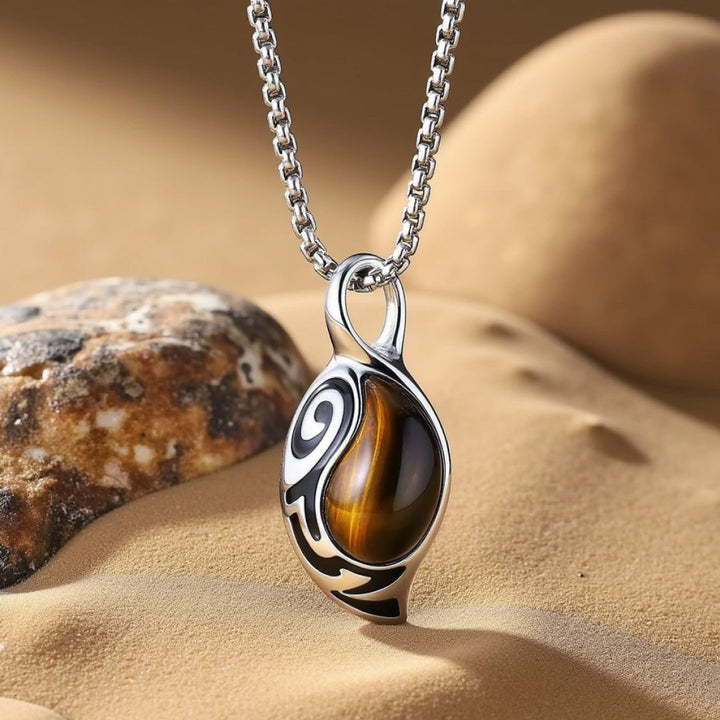 "Tribal Shield" Pendant in Tiger's Eye