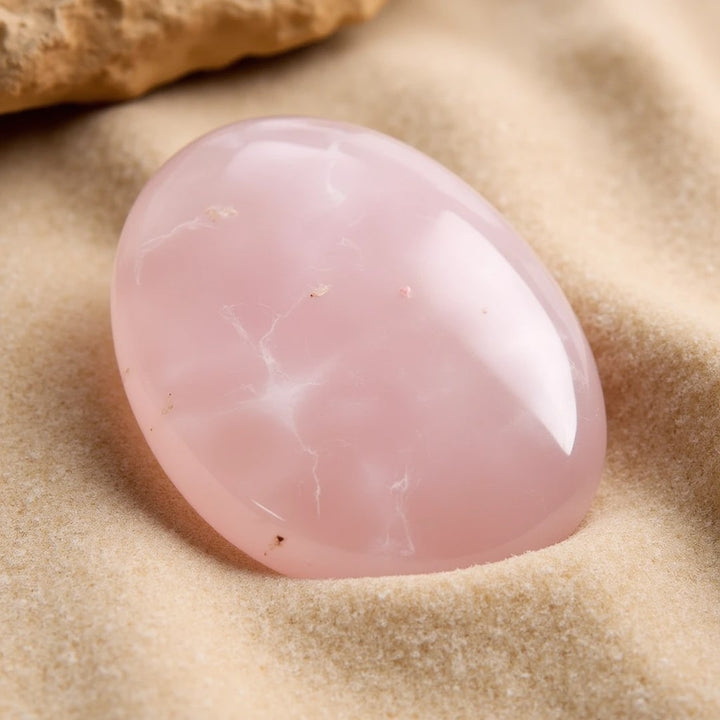 "Calm Heart" Pebble in Rose Quartz