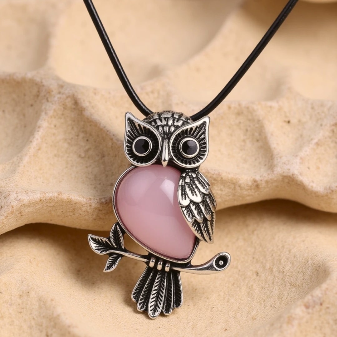 "Spirit of the Owl" Necklace – Intuitive Guide in Power Stones