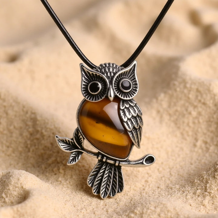 "Spirit of the Owl" Necklace – Intuitive Guide in Power Stones