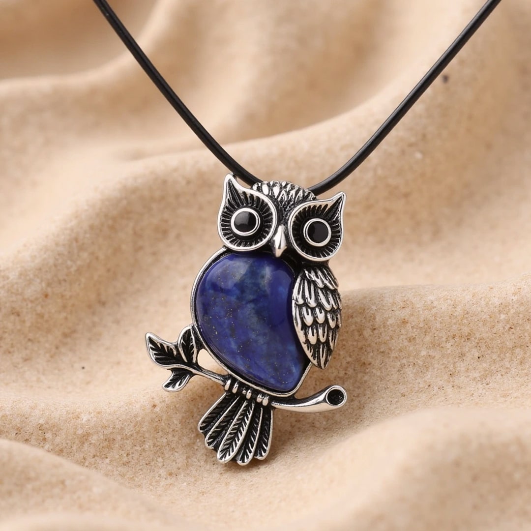 "Spirit of the Owl" Necklace – Intuitive Guide in Power Stones