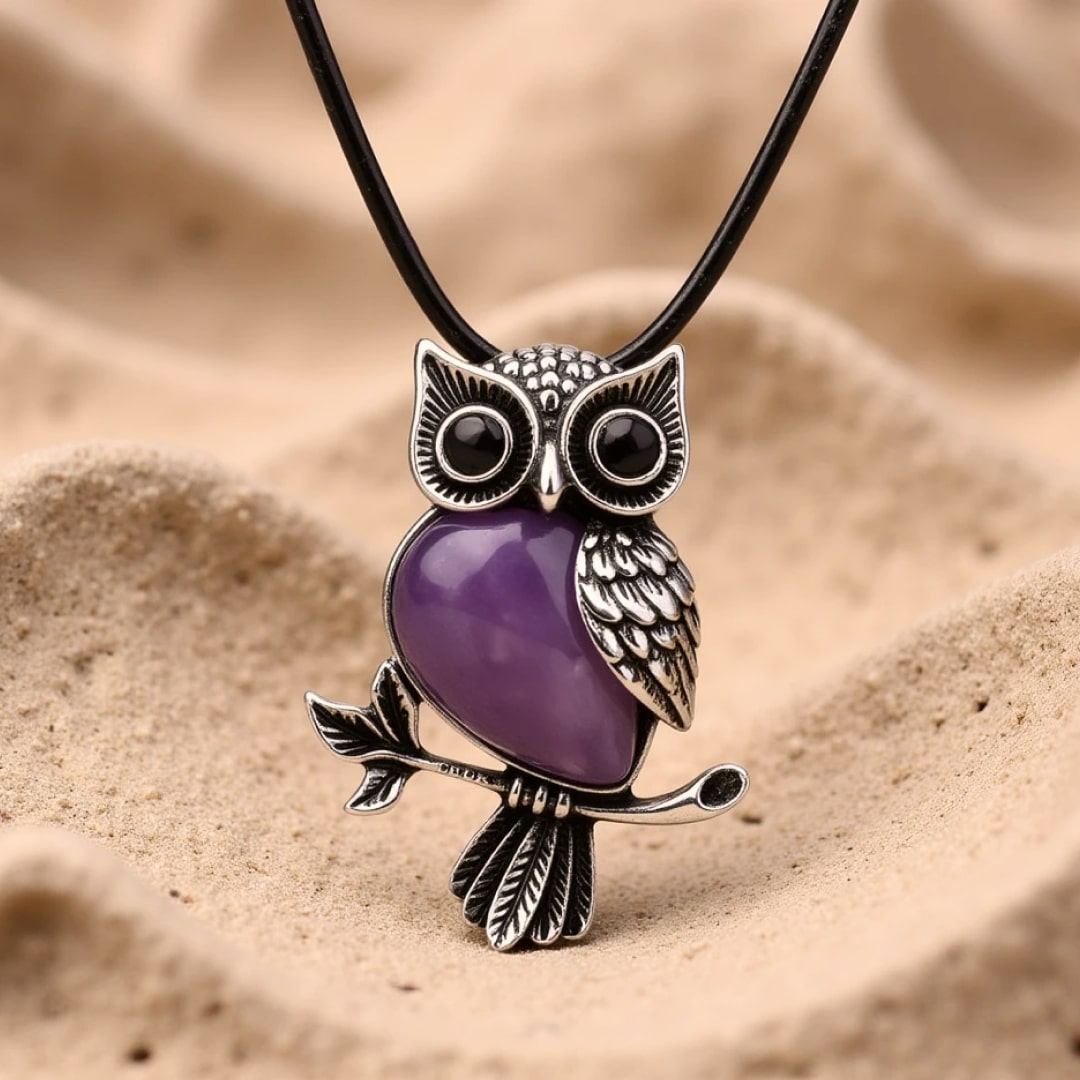 "Owl Spirit" Necklace – Intuitive Guide in Power Stones