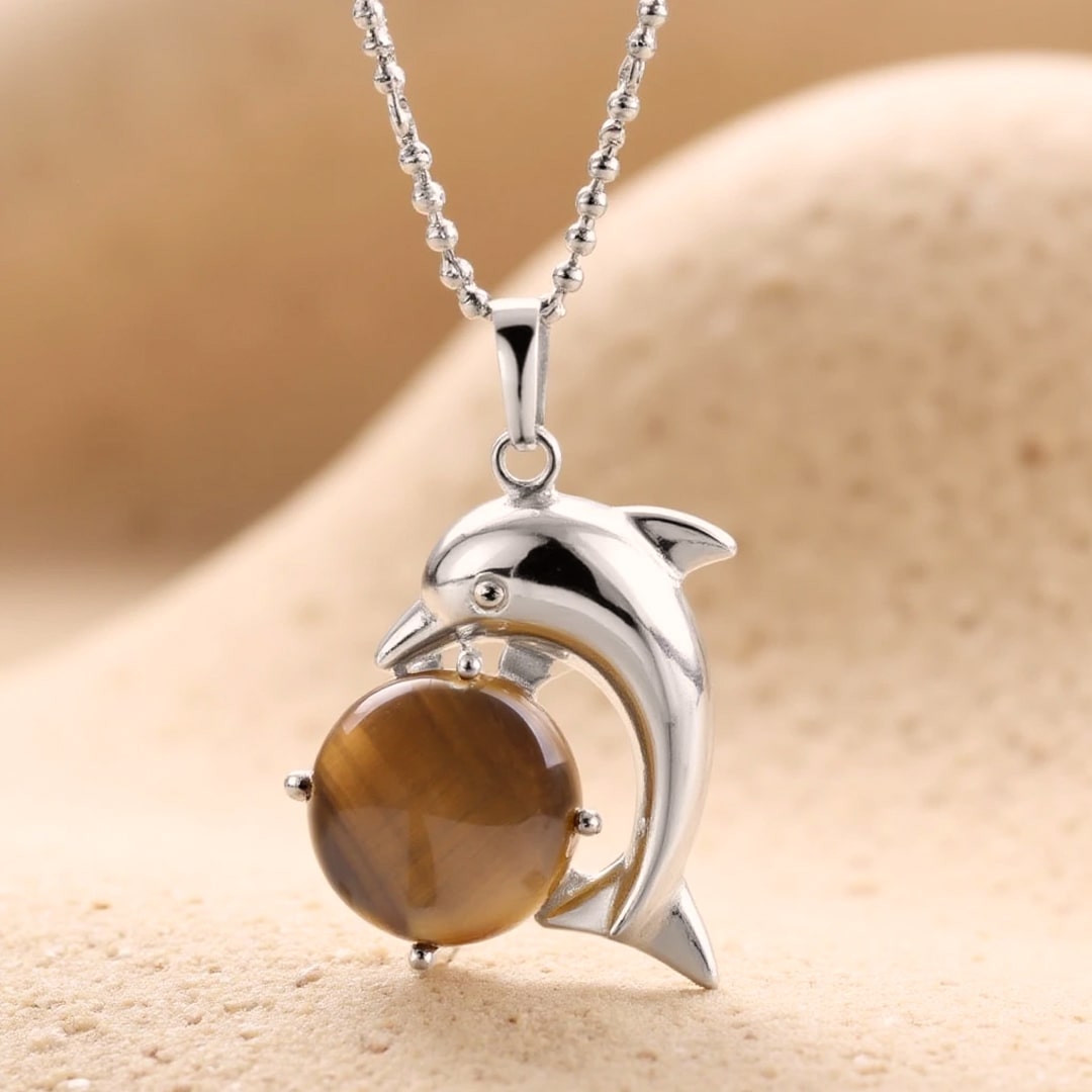 "Dolphin Energy" Pendant in Natural Stone
