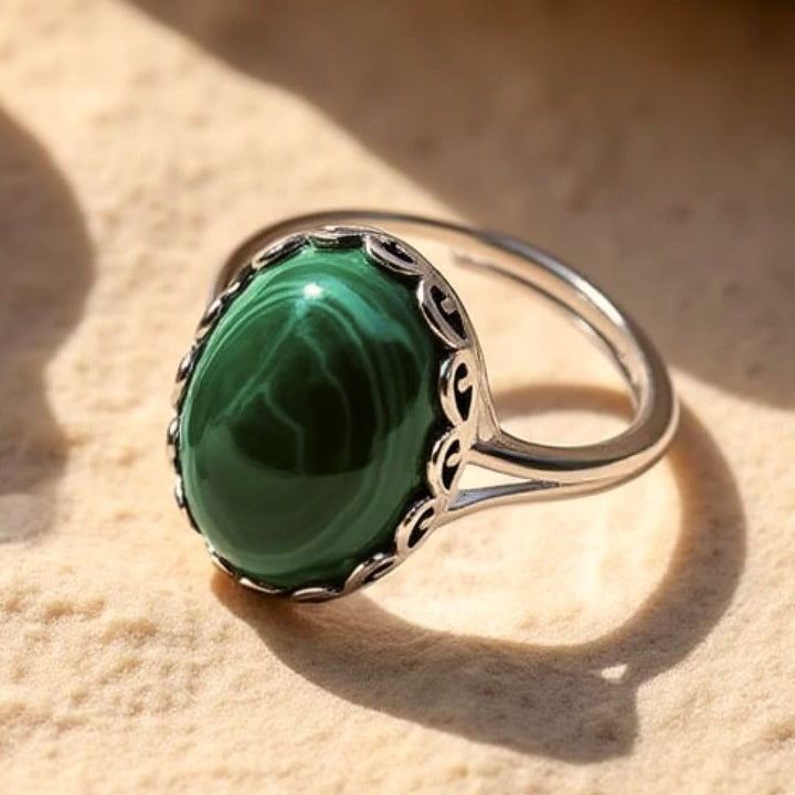 "Purification & Healing" Adjustable Malachite Ring