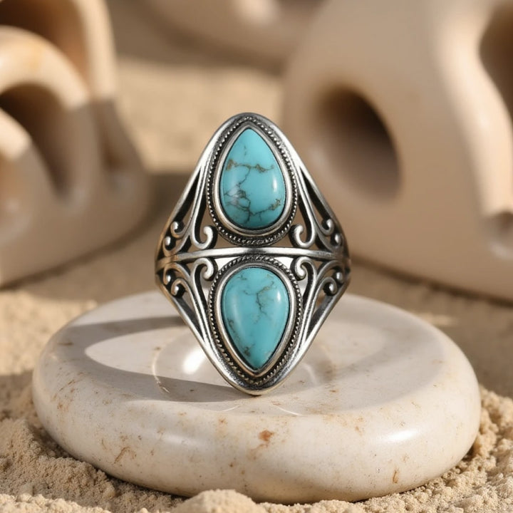 "Echo Protector" Ring in Turquoise & Silver