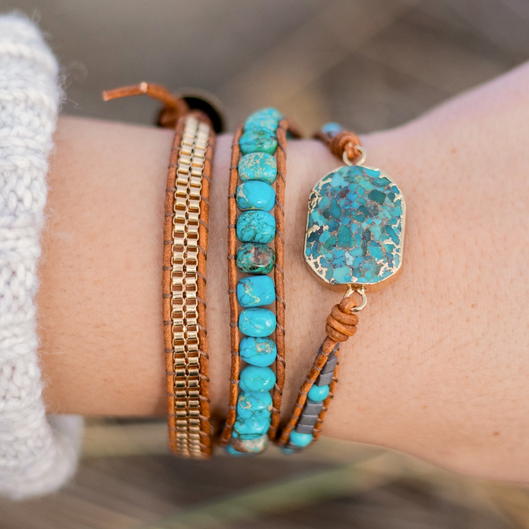 "Calming Energy" Turquoise Wrap Bracelet