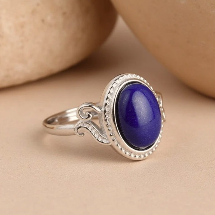Adjustable Ring "Celestial Harmony" in Lapis Lazuli