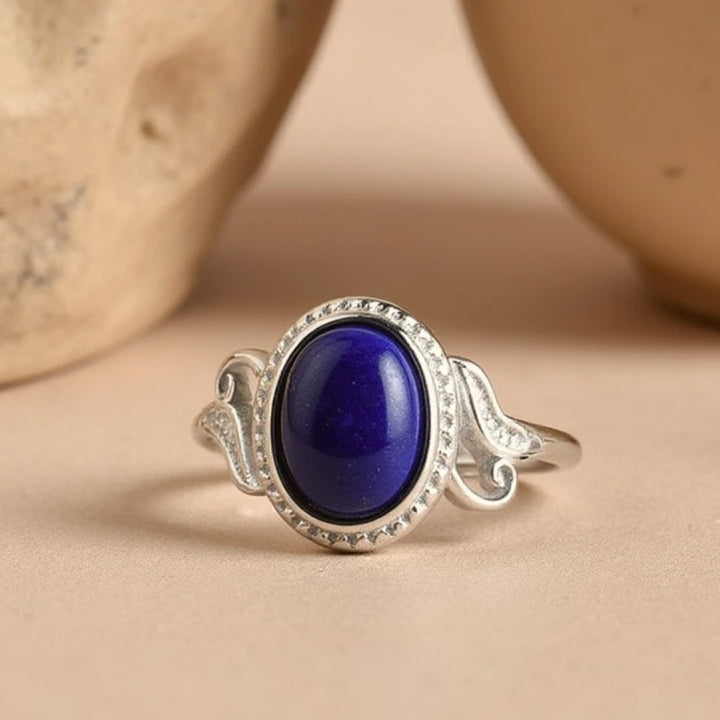 Adjustable Ring "Celestial Harmony" in Lapis Lazuli