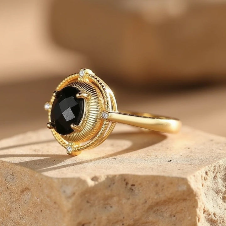 Adjustable Ring "Magnetic Black" - Black Spinel