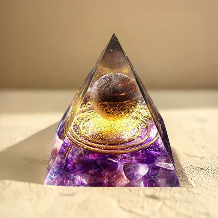 Orgonite "Letting Go" in Amethyst & Smoky Quartz
