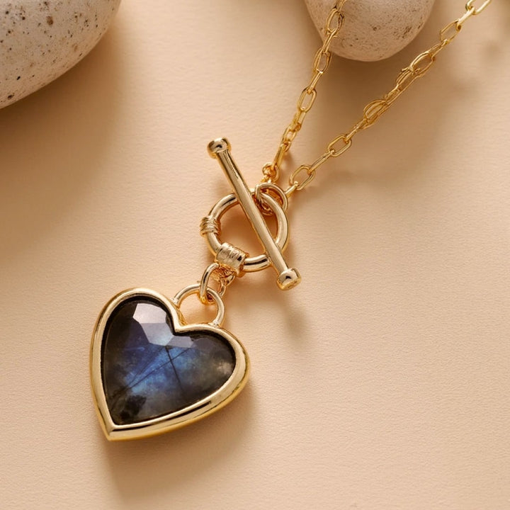 "Heart Serenity" Pendant in Natural Stones