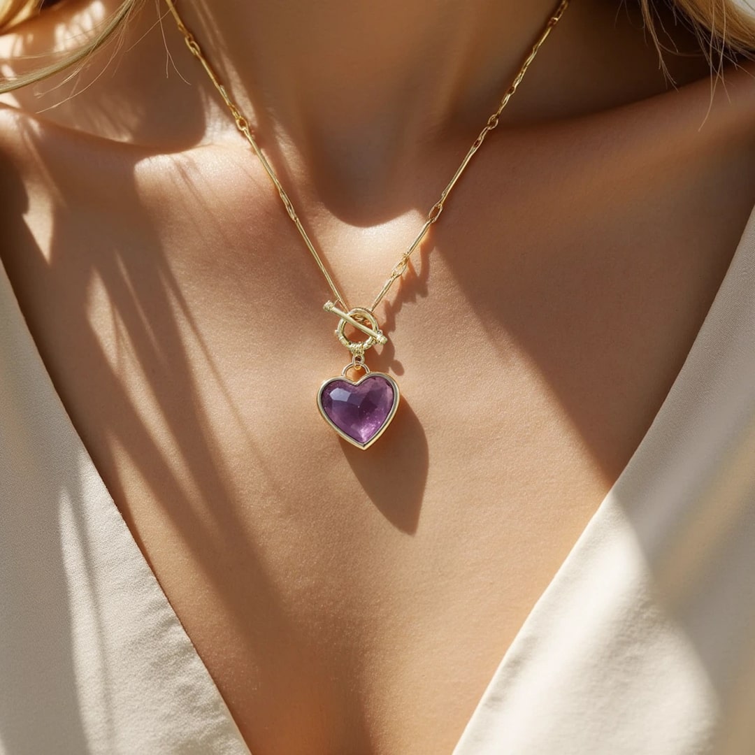 "Heart Serenity" Pendant in Natural Stones