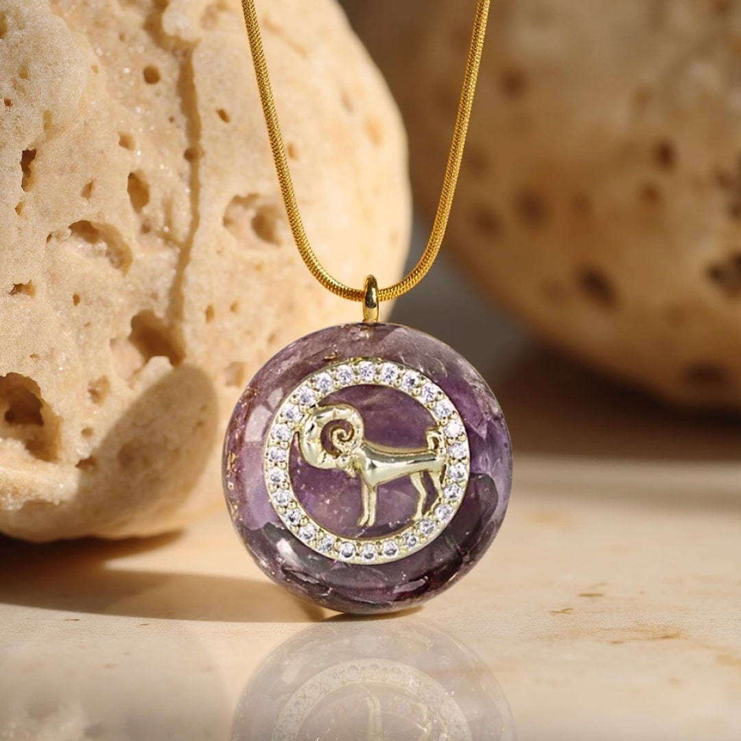 Orgonite Pendant "Astrological Sign" in Natural Stone