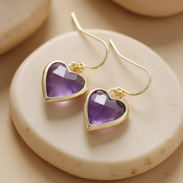 "Earrings 'My Heart in Light' with Natural Stones