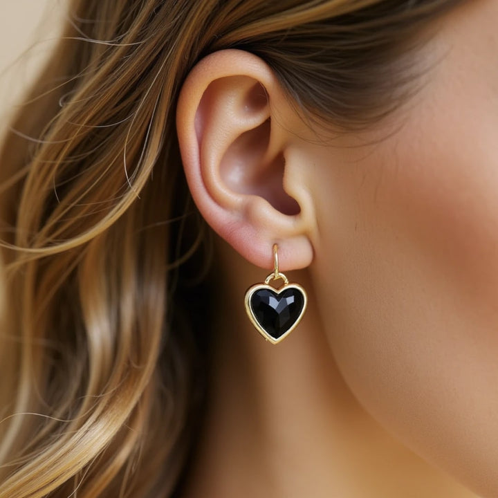 "Earings 'My Heart in Light' in Natural Stones"