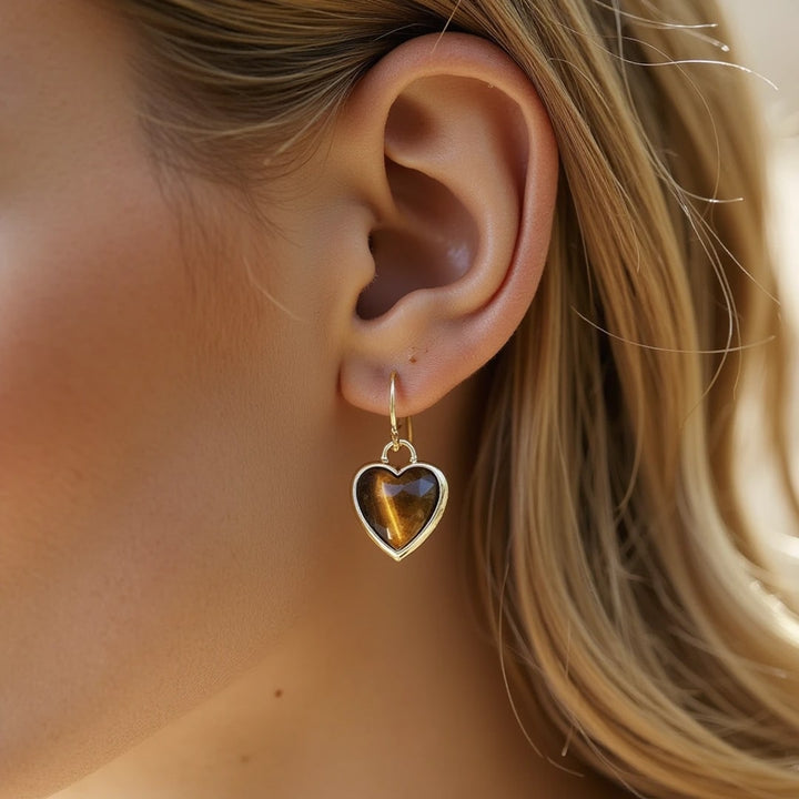 "Earrings 'My Heart in Light' with Natural Stones