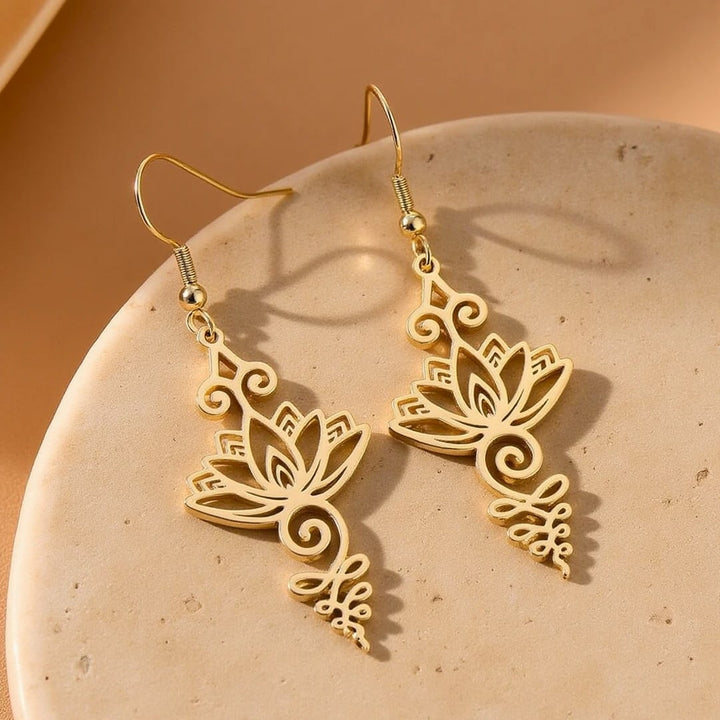 "Lotus Unalome" Earrings