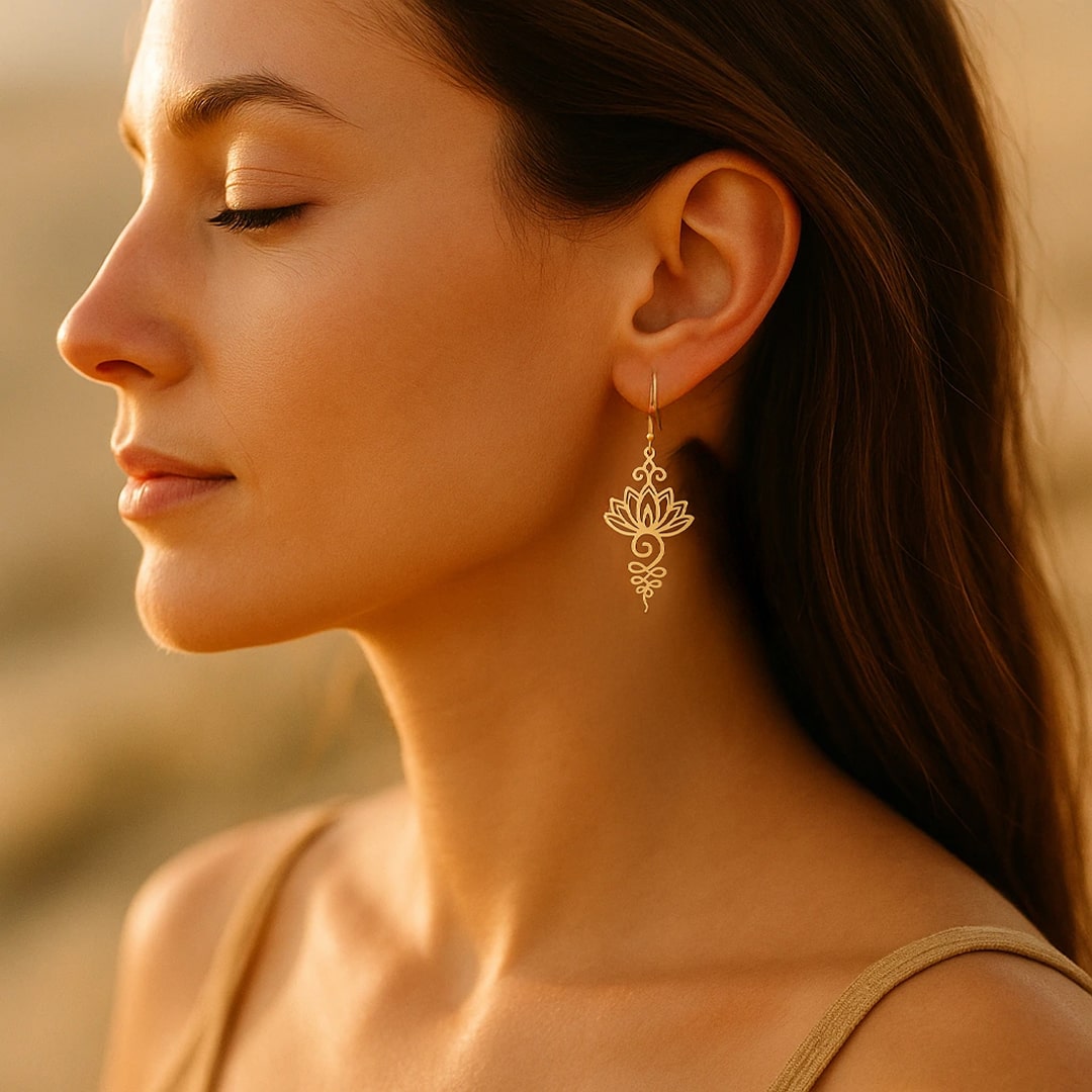 "Lotus Unalome" Earrings