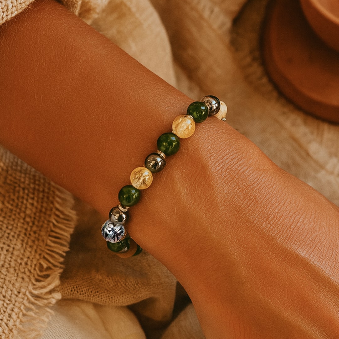 Premium "Supreme Chance" Bracelet in Jade, Citrine & Hematite
