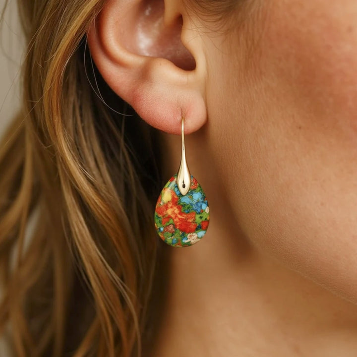 "Harlequin Drops" Earrings in Jasper