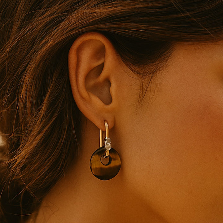 "Mineral Radiance" Hoop Earrings in Natural Stones