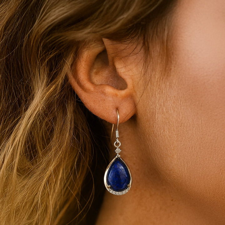 "Luminous Azure" Earrings in Lapis Lazuli