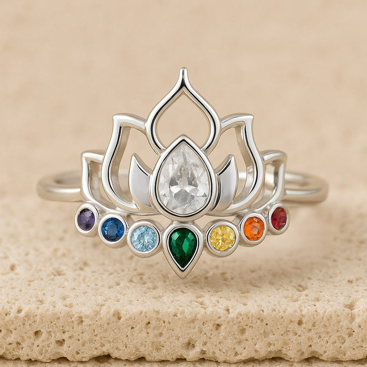 Adjustable Ring "Crystal Lotus"