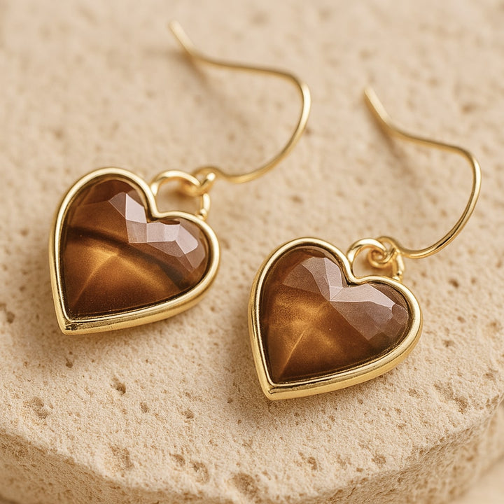 "Earings 'My Heart in Light' in Natural Stones"