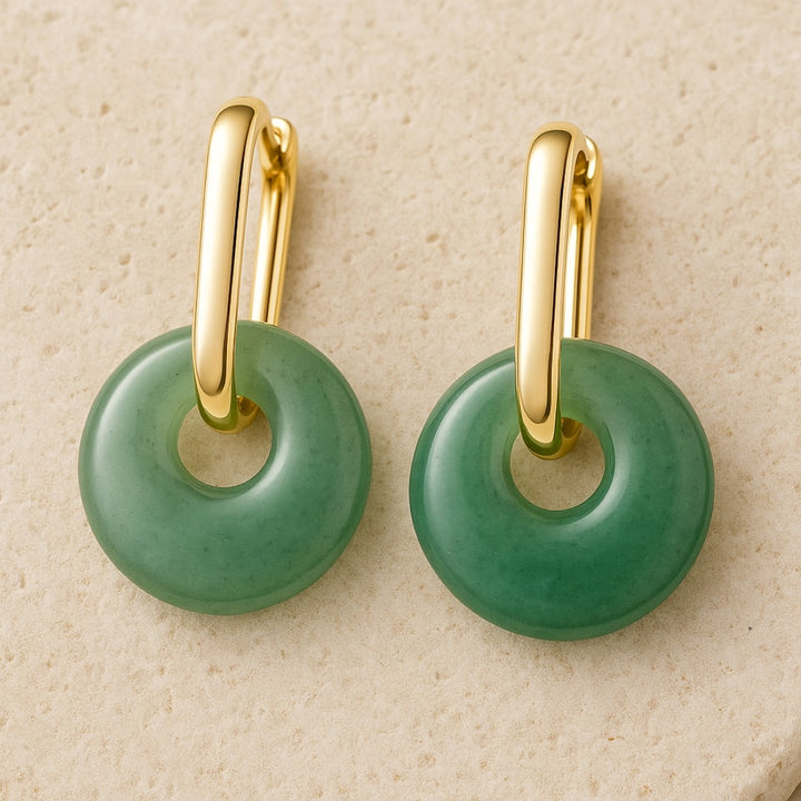 "Mineral Radiance" Hoop Earrings in Natural Stones