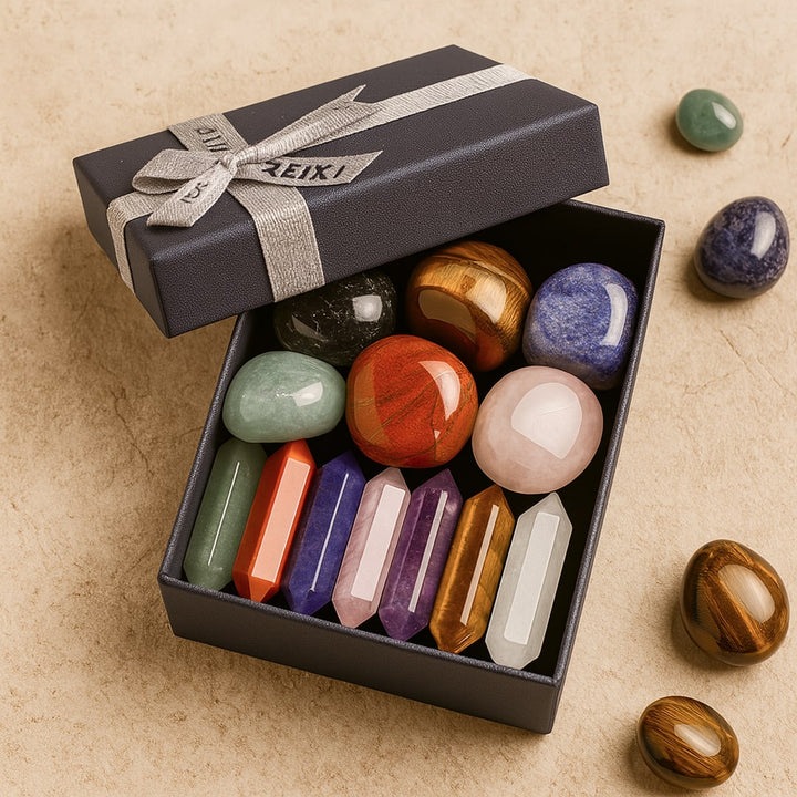 Reiki Set - Set of 7 Natural Stones & 7 Double Points