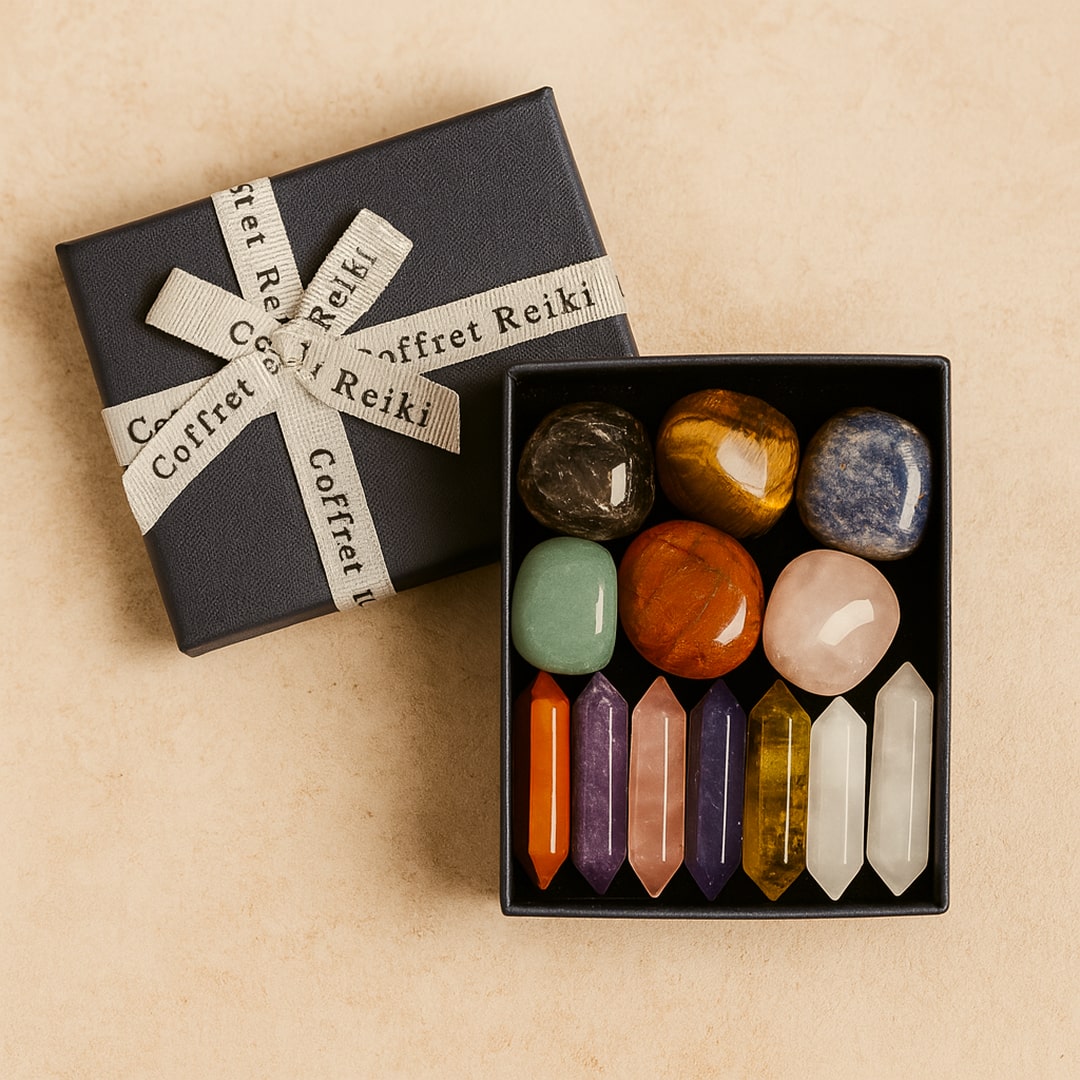 Reiki Set - Set of 7 Natural Stones & 7 Double Points
