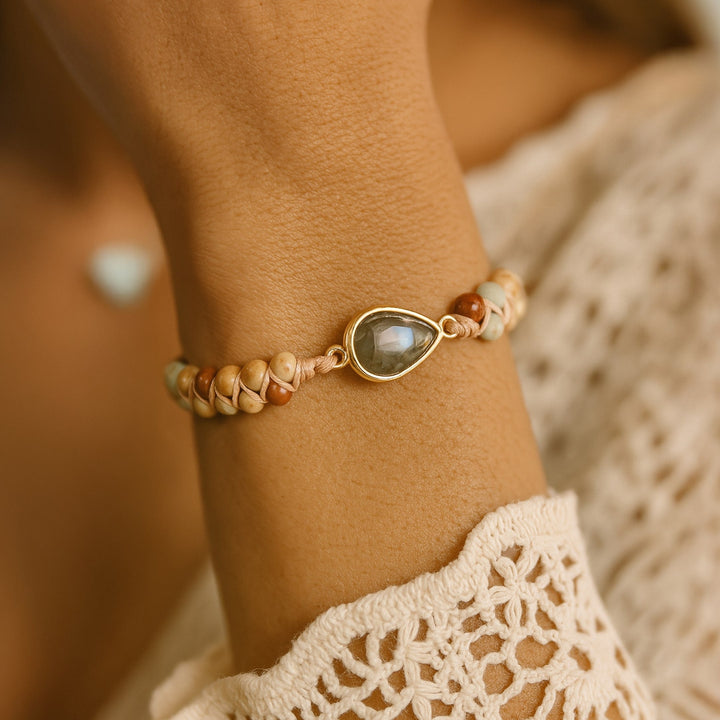 "Wisdom" Braided Bracelet in Jasper & Labradorite