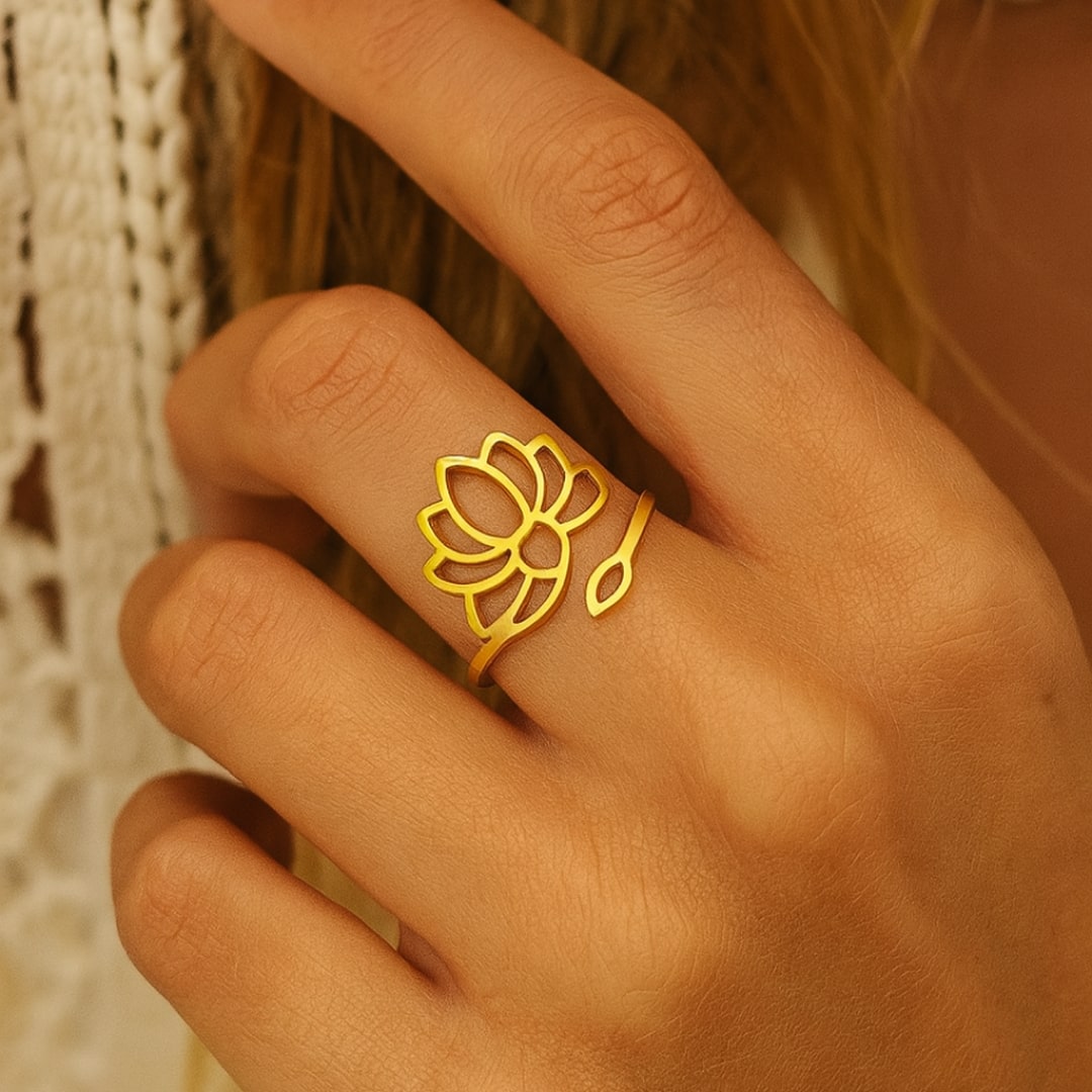 Adjustable Divine Lotus Ring
