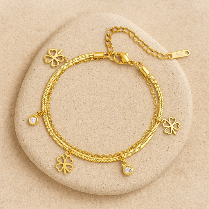 "Enchanted Clover" Bracelet - Gold / Silver