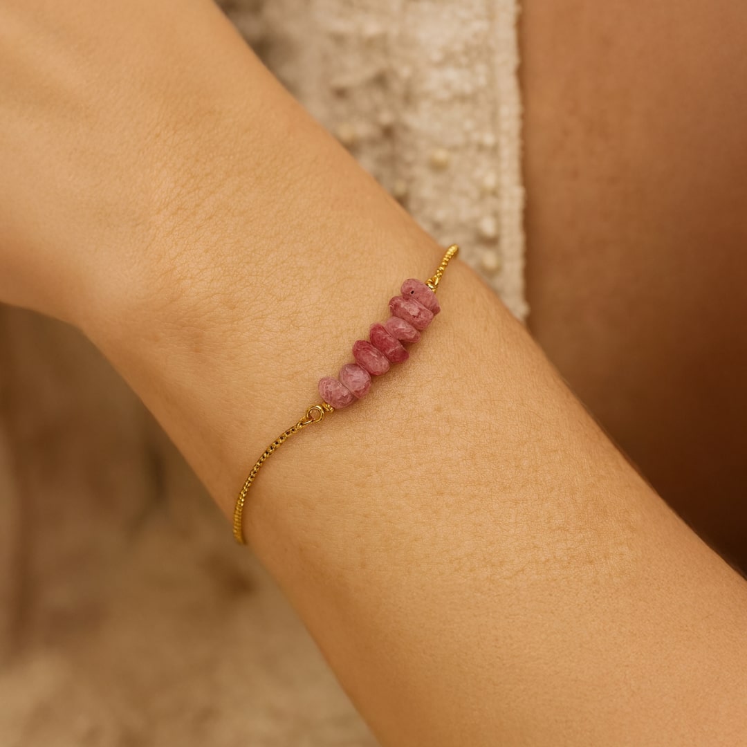 Thin Bracelet in Natural Irregular Stones