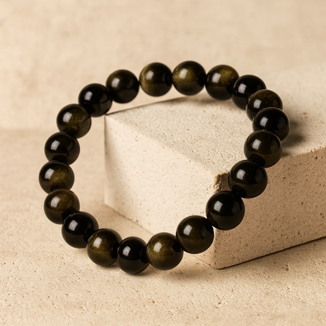 "Shield of Light" Bracelet in Golden Obsidian