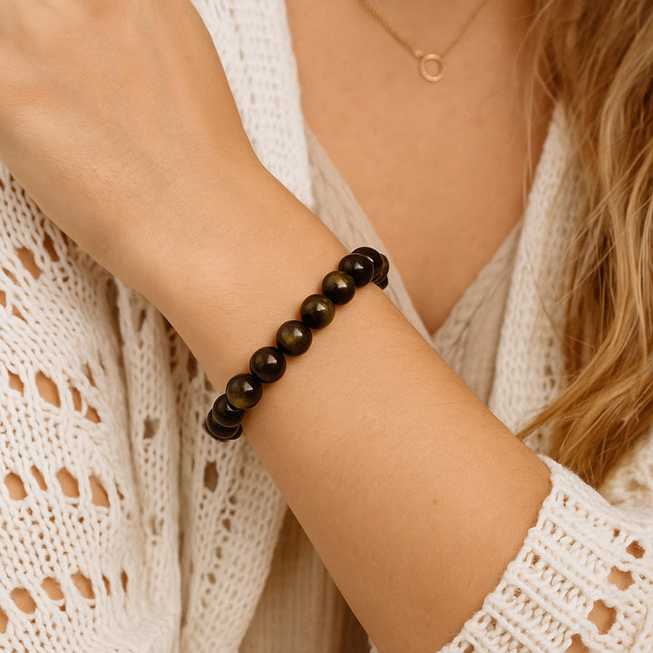 "Shield of Light" Bracelet in Golden Obsidian