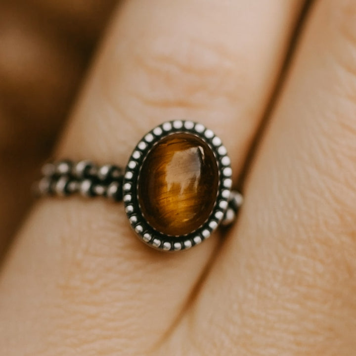"Inner Confidence" Ring in Tiger's Eye