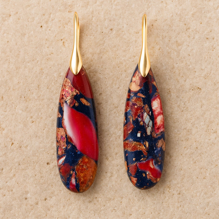 "Larme Ethnique" Jasper Earrings